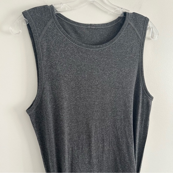 (SOLD) LULULEMON In The Flow Sleeveless Ruched Dress Grey Size 6 - Picture 7 of 11